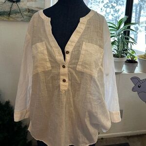 Croft and Barrow White Blouse Size Medium